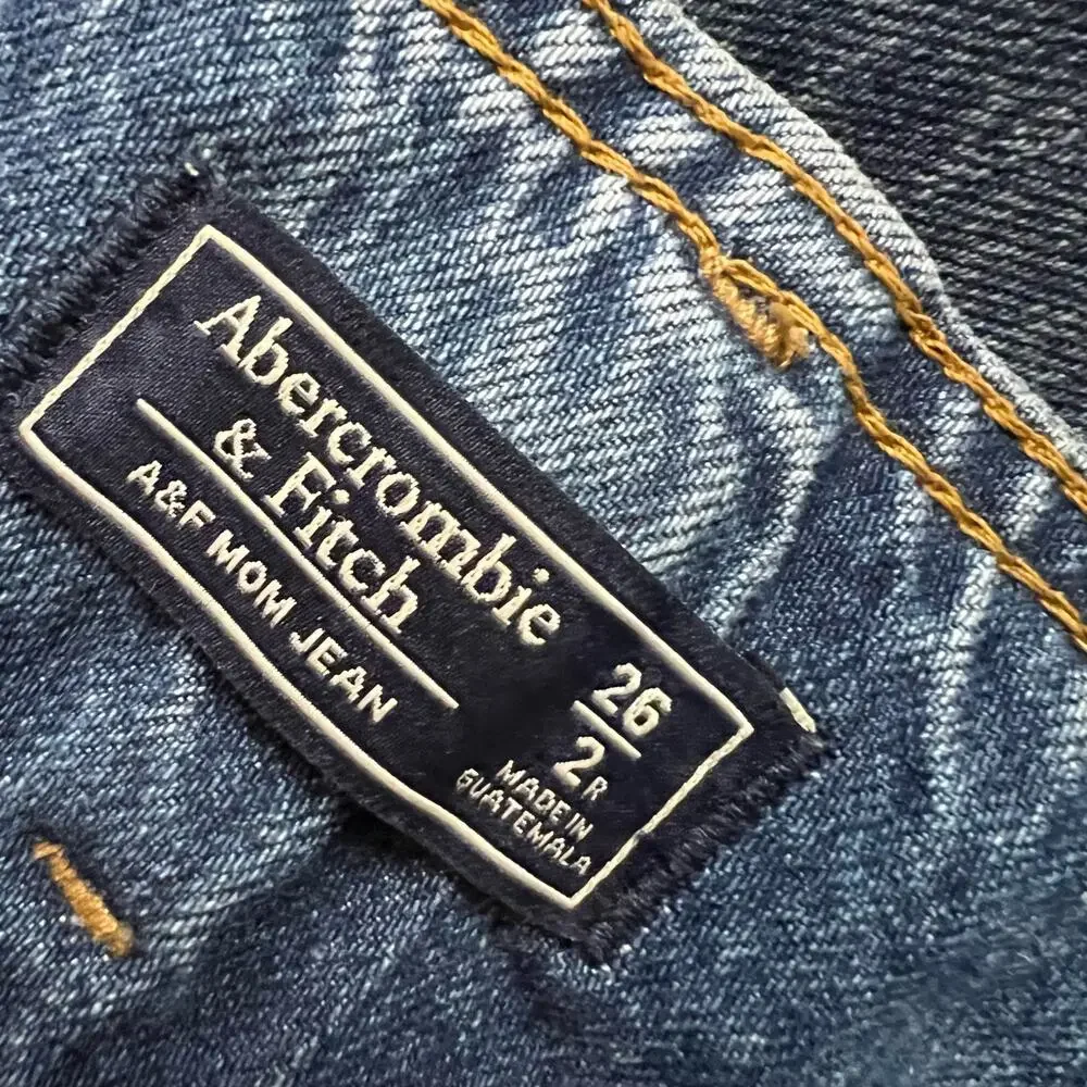 Abercrombie Fitch Jeans Womens 26 /2 Tie Waist Mom High Rise Ankle Crop Belted